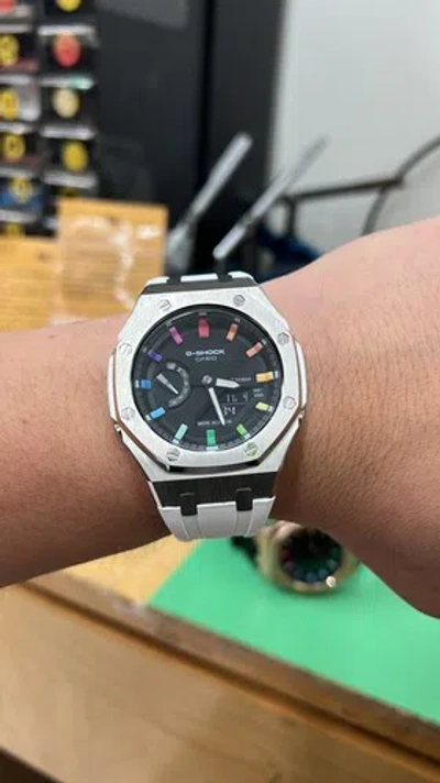 Pre-owned Casio G-shock Ga2100 White Rainbow  Oak Ap Royal Oak Style Limited Edition