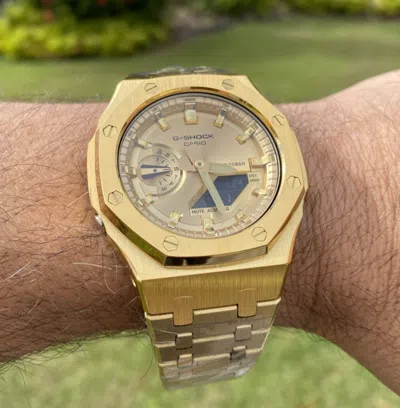 Pre-owned Casio G-shock Ga2100 Yellow Gold Custom Mod