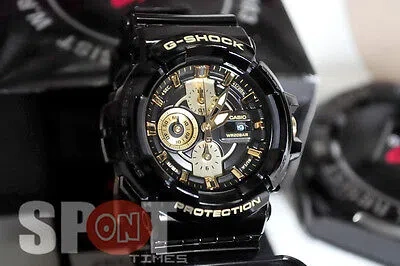 Pre-owned Casio G-shock Garish Black Gold Men's Watch Gac-100br-1a