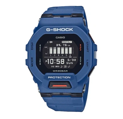 Pre-owned Casio G-shock Gbd-200-2 Navy Blue Resin Band Men Sports Watch