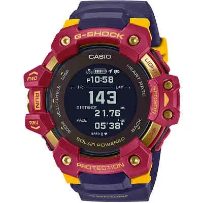 Pre-owned Casio G-shock Gbd-h1000bar-4jr G-squad Barcelona Matchday Special Men's Watch