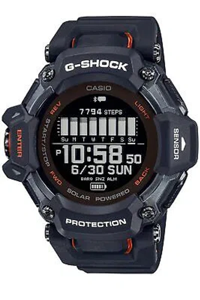 Pre-owned Casio G-shock Gbd-h2000-1ajr G-squad Bluetooth Gps Radio Solar Watch Black