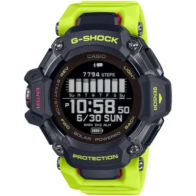 Pre-owned Casio G-shock Gbdh2000 Move Hrm+gps Neon Yellow Watch - Brand