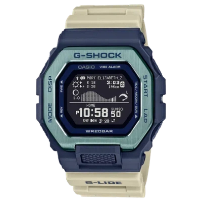 Pre-owned Casio G-shock Gbx100tt-2 Move G-lide Wave Monochrome Beige