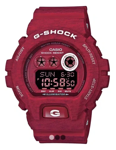 Pre-owned Casio G-shock Gd-x6900ht-4 Heathered Red Pattern Mens Digital Sports Watch