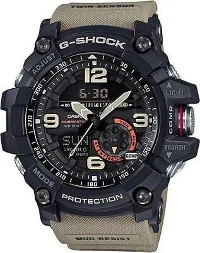 Pre-owned Casio G-shock Gent's Mudmaster Ana-digi Brown Resin Band Men's Watch - Gg10001a5
