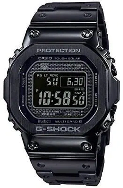 Pre-owned Casio G-shock Genuine Full Metal Bluetooth Radio Solar Gmw-b5000gd-1jf Black