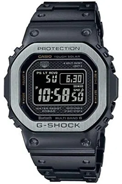 Pre-owned Casio G-shock Genuine Full Metal Radio Solar Gmw-b5000mb-1jf Men's Black Japan