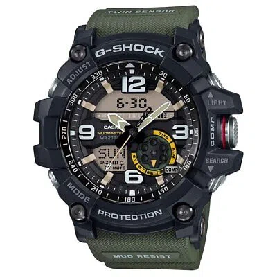 Pre-owned Casio G-shock Gg-1000-1a3 Mudmaster Men's Digital Watch Green Resin Band