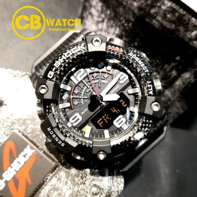 Pre-owned Casio G-shock Gg-b100-1a Mudmaster X Carbon Quad Sensor Watch Army Black