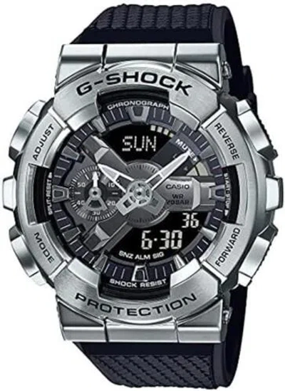 Pre-owned Casio G-shock Gm-110-1adr Metal Face Men's Digital-analog Wrist Watch