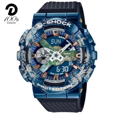 Pre-owned Casio G-shock Gm-110earth-1ajr Limited Edition Planet Earth Inspired Men's Watch