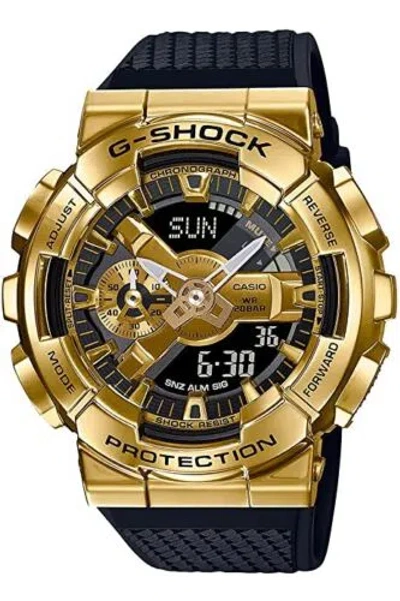 Pre-owned Casio G-shock Gm-110g-1a9dr Metal Face Men's Digital-analog Wrist Watch