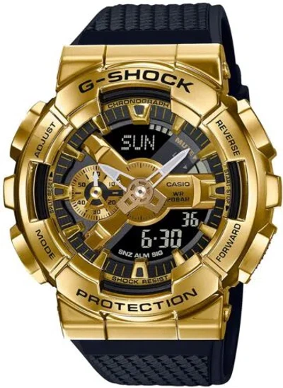 Pre-owned Casio G-shock Gm-110g-1a9jf Youth Metal Gold Men`s Chrono Analog Digital Watch
