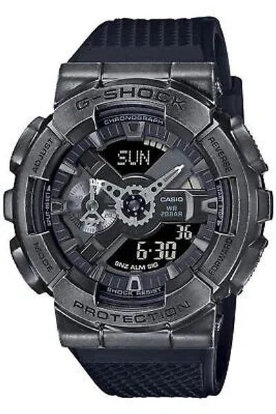 Pre-owned Casio G-shock Gm-110vb-1ajr Steampunk Men Watch Black Resin Band World Time