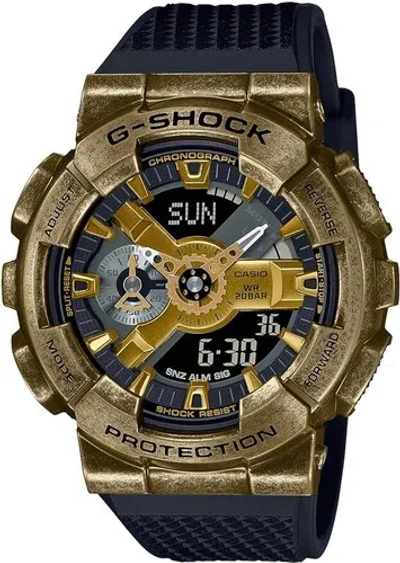 Pre-owned Casio G-shock Gm-110vg-1a9jr Steampunk Metal Case Digital Analog Watch Men
