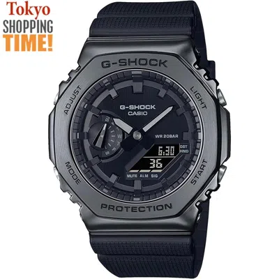 Pre-owned Casio G-shock Gm-2100bb-1ajf Blackout Metal Case Analog Digital Men Watch Limite