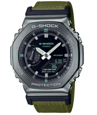 Pre-owned Casio G-shock Gm-2100cb-3ajf Web Limited Metal Covered Watch Men's Olive Green