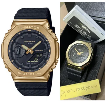 Pre-owned Casio G-shock Gm-2100g-1a9jf Gold Metal Case Series Analog Digital Men`s Watch