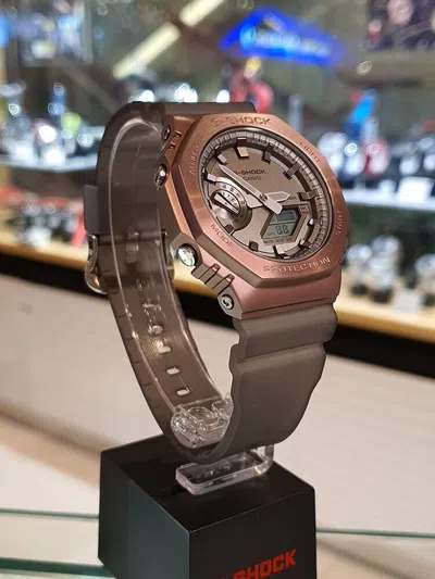 Pre-owned Casio G-shock Gm-2100mf-5a Resin Strap Men Watch Brown Original