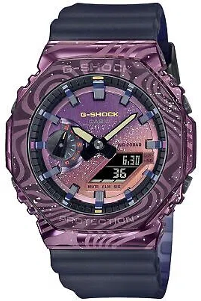 Pre-owned Casio G-shock Gm-2100mwg-1ajr Milky Way Metal Case Digital Analog Watch Men