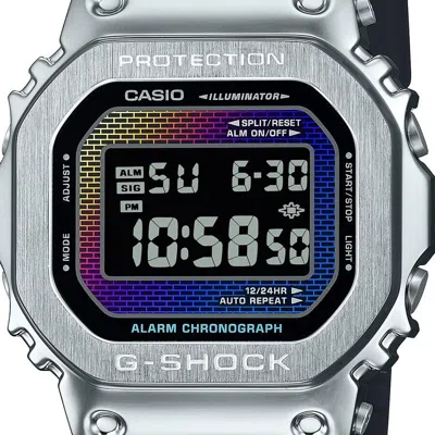 Pre-owned Casio G-shock Gm-5600rw-1jf Rainbow Brick Wall Metal Case Digital Men Watch Gift