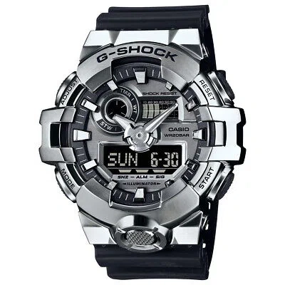 Pre-owned Casio G-shock Gm-700-1ajf Silver Metallic Analog Digital Men's Watch In Box
