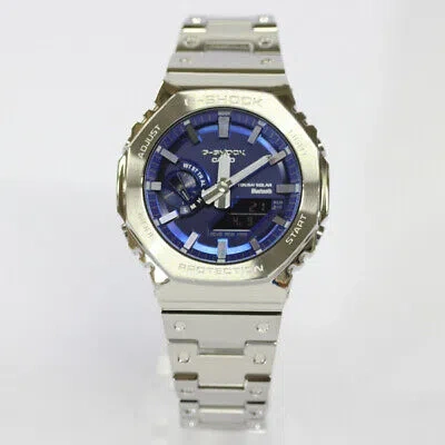 Pre-owned Casio G-shock Gm-b2100ad-2a Gm-b2100 Gm Bluetooth Solar Analog & Digital Silver