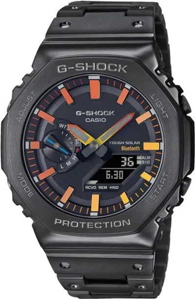 Pre-owned Casio G-shock Gm-b2100bpc-1ajf Rainbow X Black Metal Digital Analog Watch Men