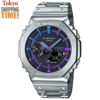 Pre-owned Casio G-shock Gm-b2100pc-1ajf Rainbow Metal Case Band Solar Bluetooth Men Watch