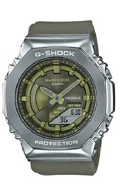 Pre-owned Casio G-shock Gm-s2100-3ajf Metal Covered Bezel Analog Digital Watch Khaki