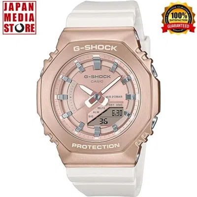 Pre-owned Casio G-shock Gm-s2100cw-7ajf Pink Gold Metal Case Analog Digital Mid Size Watch