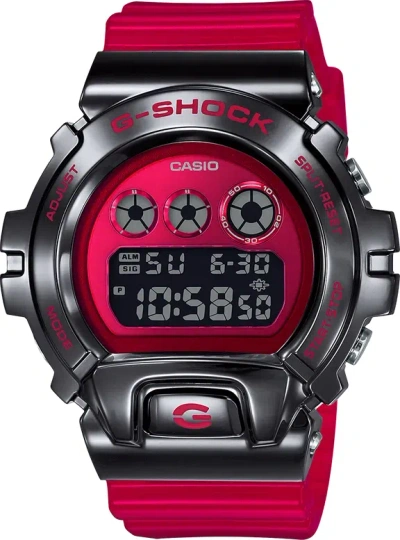 Pre-owned Casio G-shock Gm6900b-4 25th Anniversary Digital Metal Resin Red Watch