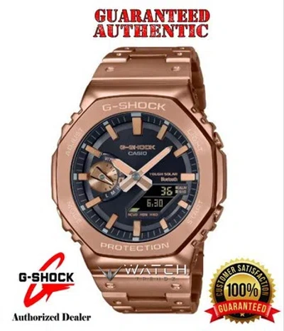 Pre-owned Casio G-shock Gmb2100gd-5a Bluetooth Solar Powered Full Metal Rose Gold Watch