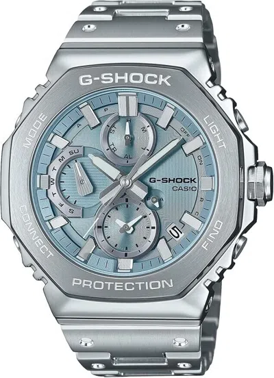 Pre-owned Casio G-shock Gmc-b2100 Series Full Metal Chronograph Bluetooth Men's Watch In Light Blue (gmc-b2100ad-2ajf)