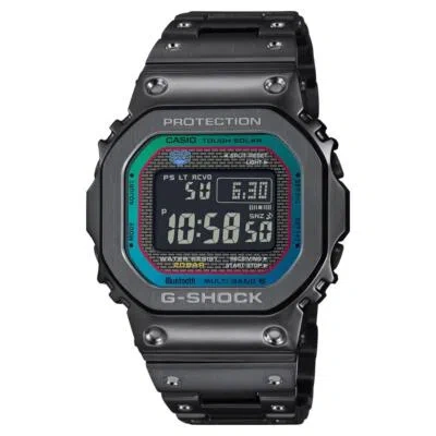 Pre-owned Casio G-shock Gmw-b5000bpc-1jf Black Metal Rainbow Digital Bluetooth Men's Watch
