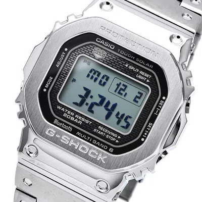 Pre-owned Casio G-shock Gmw-b5000d-1jf Full Metal Silver Bluetooth Radio Solar Watch