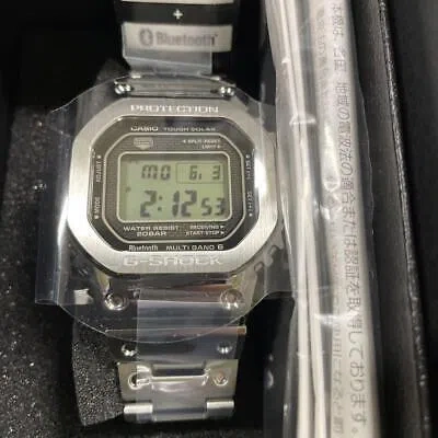 Pre-owned Casio G-shock Gmw-b5000d-1jf Solar Radio Bluetooth Metal Case Digital Men Watch