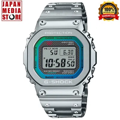 Pre-owned Casio G-shock Gmw-b5000pc-1jf Rainbow X Silver Digital Bluetooth Men Wrist Watch