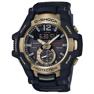 Pre-owned Casio G-shock Gr-b100gb-1ajf Gravitymaster Black & Gold Tough Solar Men's Watch