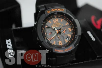 Pre-owned Casio G-shock Gravity Defier Aviator Watch G-1200b-1a