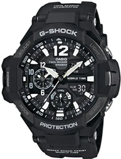 Pre-owned Casio G-shock Gravitymaster Ga-1100-1ajf Men's Black Sky Cockpit Aviation Watch