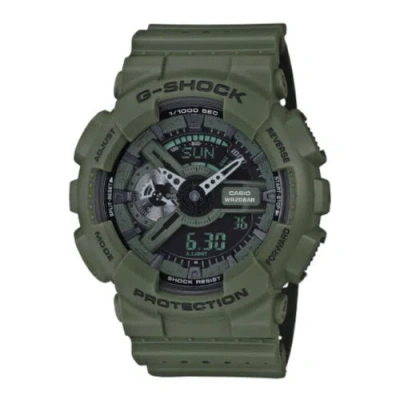 Pre-owned Casio G-shock Green Dial Unisex Watch Ga-110lp-3a Green Resin Digital & Analog