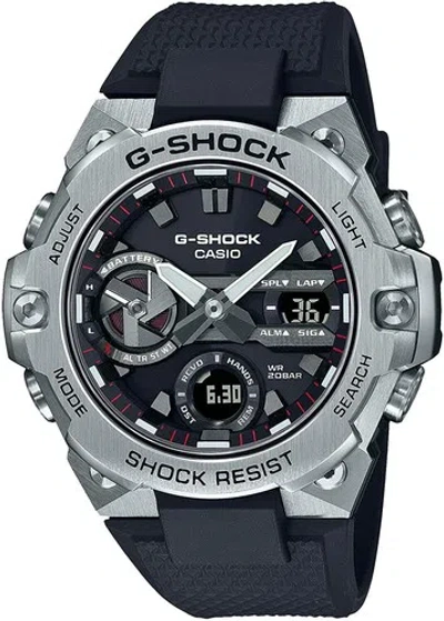 Pre-owned Casio G-shock Gst-b400-1ajf G-steel Carbon Core Guard Bluetooth Solar Men Watch