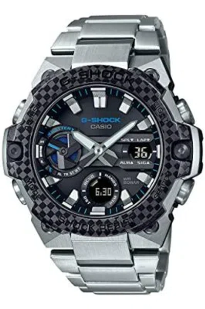 Pre-owned Casio G-shock Gst-b400xd-1a2jf G-steel Carbon Bezel Bluetooth Solar Men's Watch