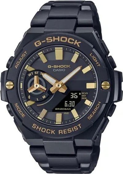 Pre-owned Casio G-shock Gst-b500bd-1a9jf G-steel Bluetooth Black X Gold Solar Watch Men