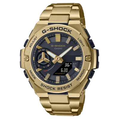 Pre-owned Casio G-shock Gst-b500gd-9ajf G-steel Carbon Bluetooth Solar Watch Gold Men's
