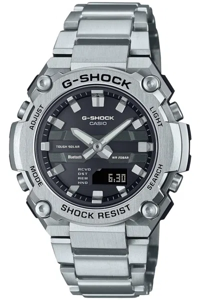 Pre-owned Casio G-shock Gst-b600d-1a G-steel Bluetooth Solar Ana-digi Men's Watch