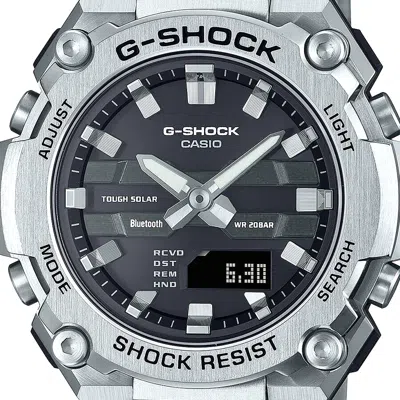 Pre-owned Casio G-shock Gst-b600d-1ajf G-steel Bluetooth Mobile Link Solar Men's Watch