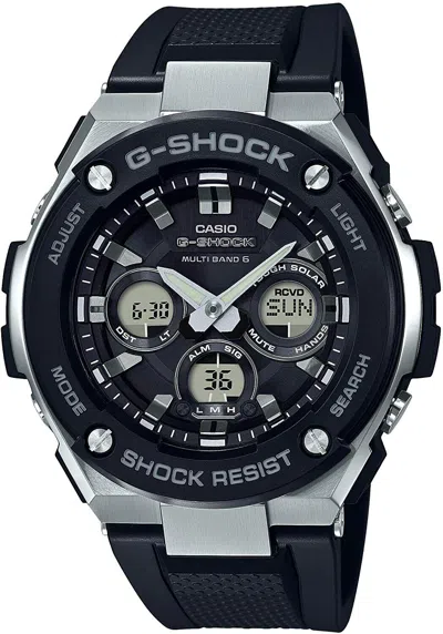 Pre-owned Casio G-shock Gst-w300-1ajf Steel Solar Atomic Radio Men's Watch From Japan